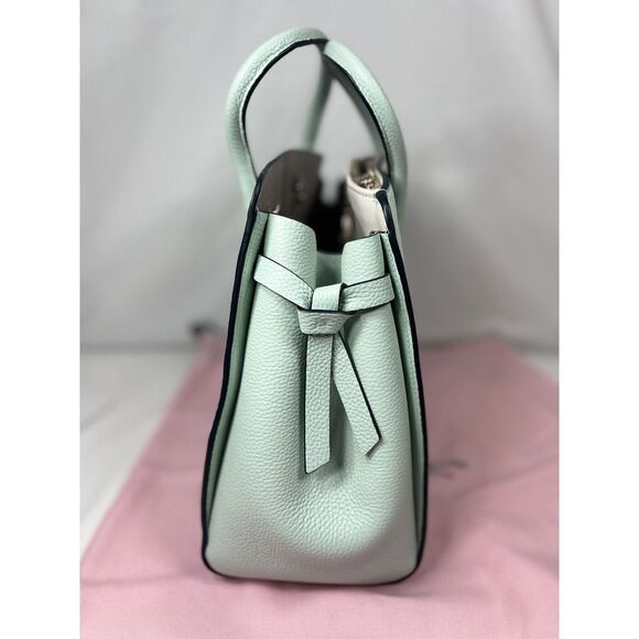 New Kate Spade Knott Pebble Leather Large Satchel Chrystal Blue / Dust bag - Picture 4 of 16